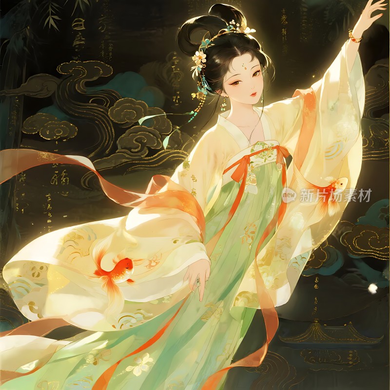 汉服佳人舞动时光