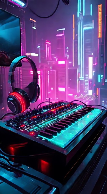 霓虹灯光下的音乐创作