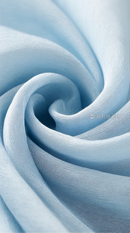 浅蓝色丝绸布料特写