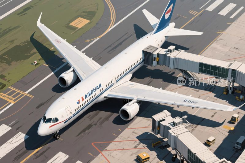 机场停靠的客机