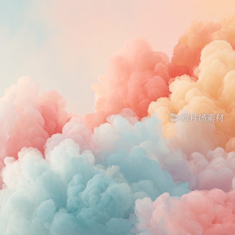 梦幻多彩云朵插画