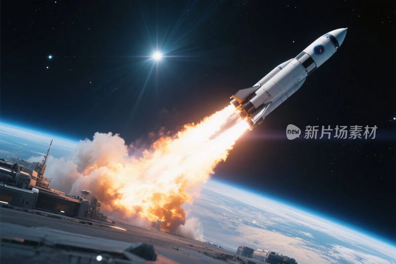 火箭发射太空场景
