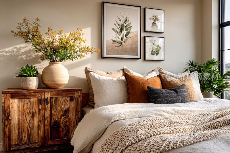 温馨舒适的卧室室内场景