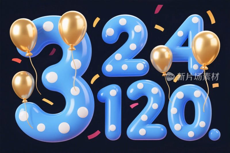 数字气球装饰插画