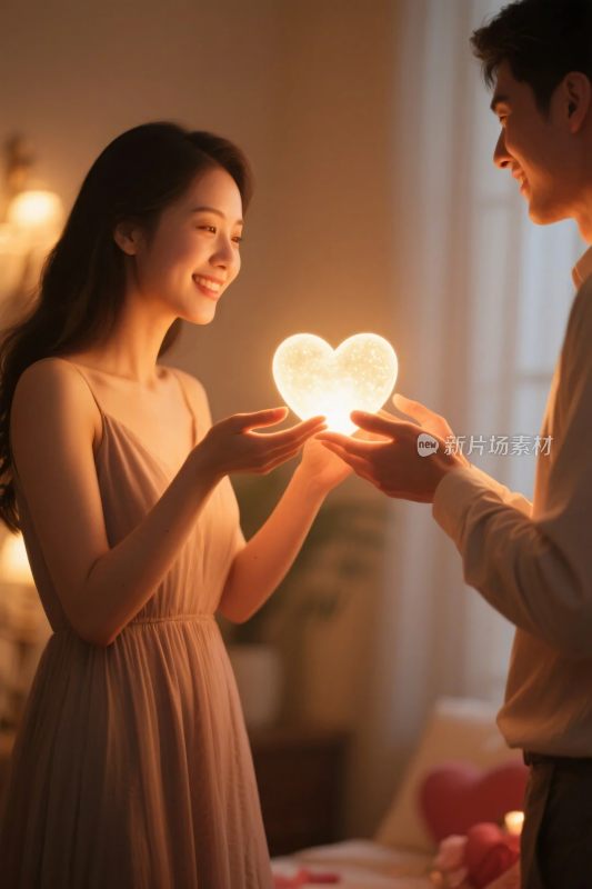 情侣爱心互动场景