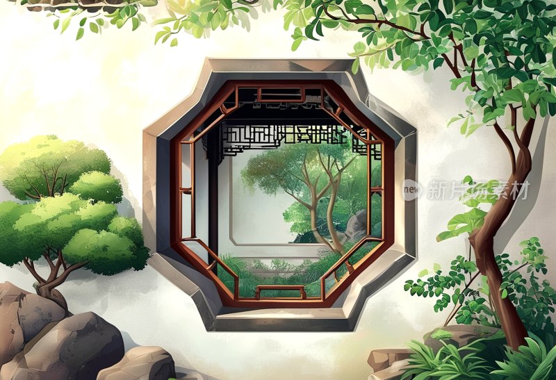 苏州园林花窗美