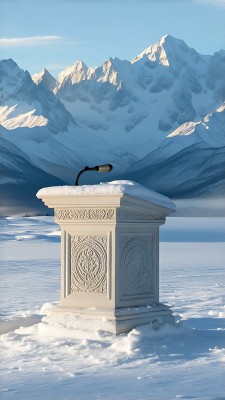 雪山下的白色演讲台 雪山下的白色演讲台