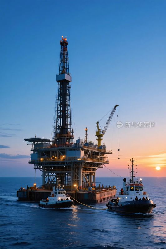海上钻井平台场景图