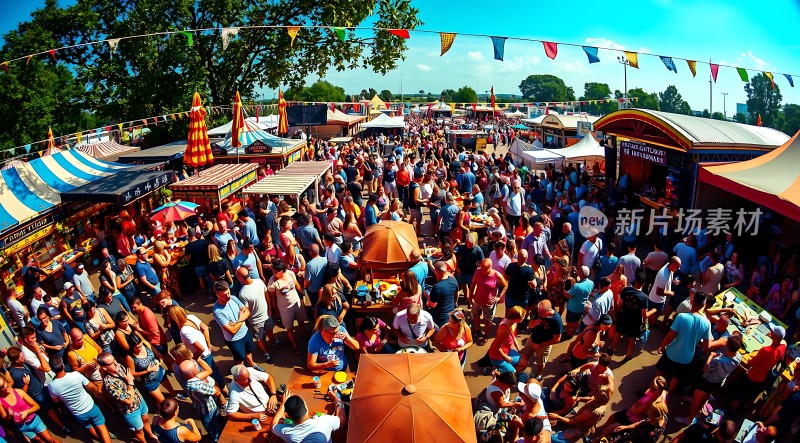 夏日狂欢节热闹集市欢乐无限