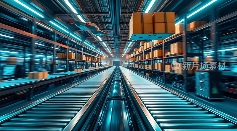 智能物流中心高效仓储输送带系统