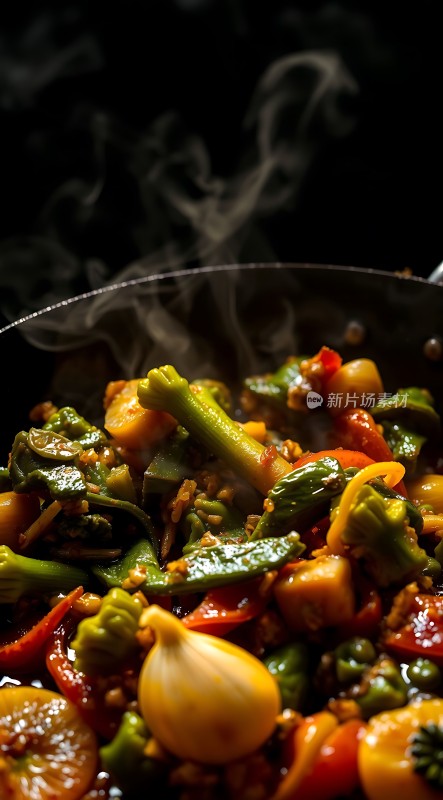 热气腾腾的蔬菜大杂烩