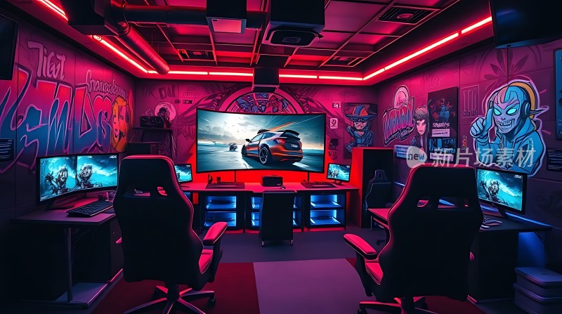 电竞游戏室未来科技感十足
