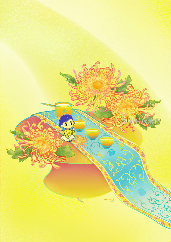 二十四节气植物清明寒露喝茶赏菊