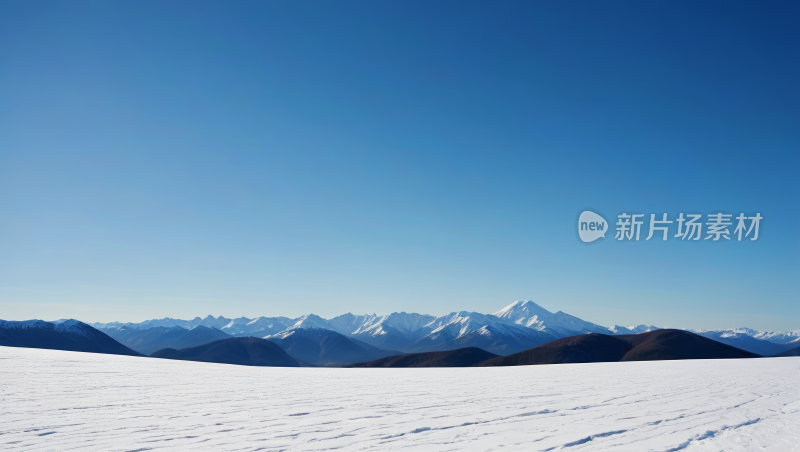 一座被雪覆盖的山风景风光高清图片