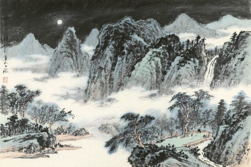 山水国画风景图