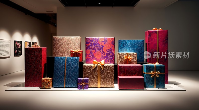 礼盒盛宴色彩缤纷的礼物展示