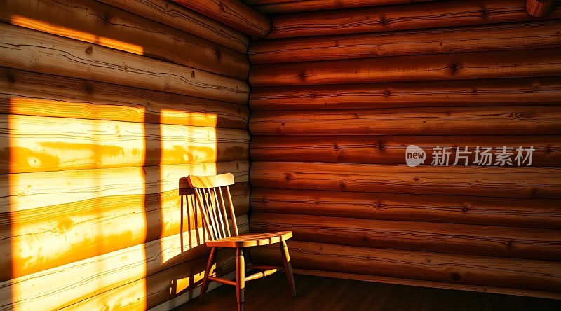 阳光下的木屋角落