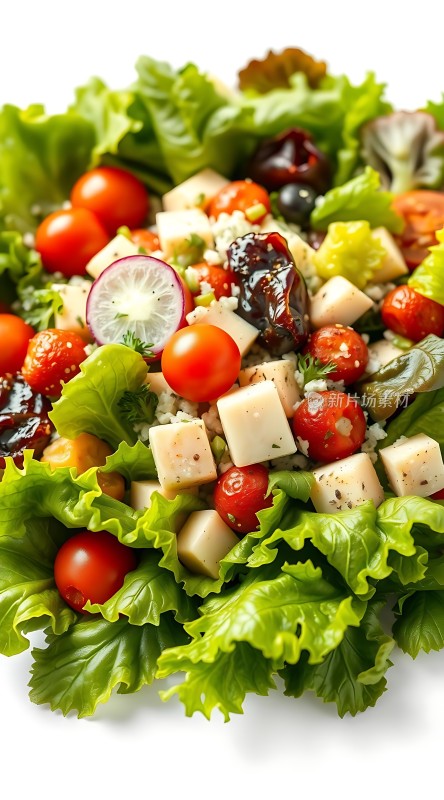 清新蔬菜沙拉色彩缤纷健康美味！