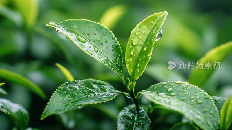 雨珠39雨露滋润的茶叶