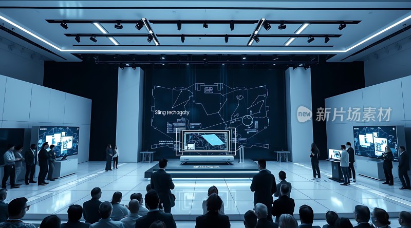 科技发布会现场观众聚焦未来技术展示