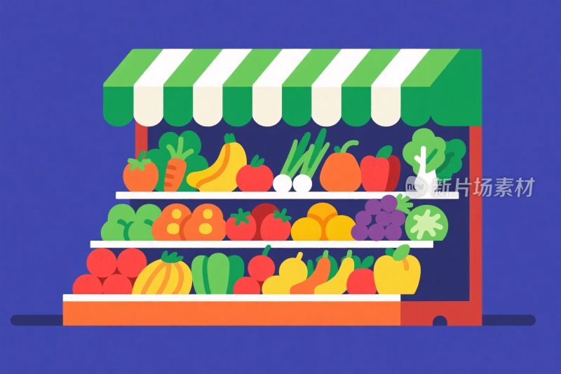 卡通蔬果售卖摊
