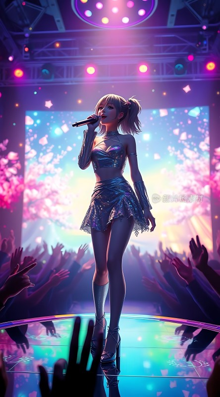 舞台上的闪耀女歌手