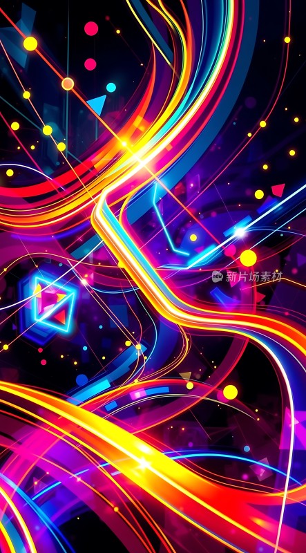 霓虹幻彩光影交织