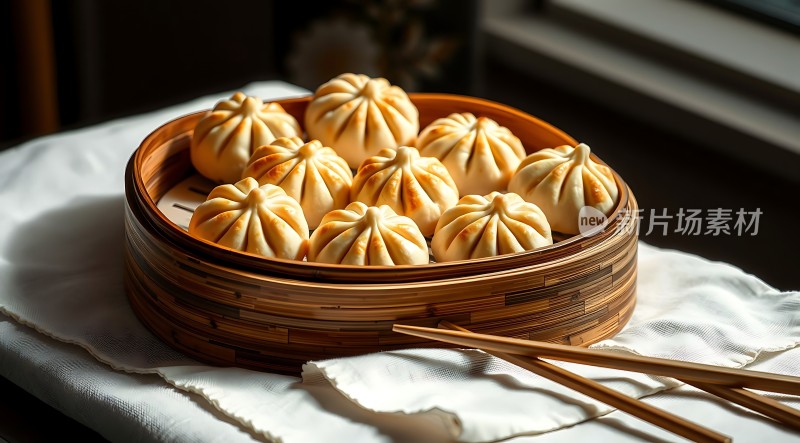 蒸笼里的美味包子