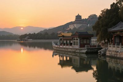 湖边古建风景图 湖边古建风景图