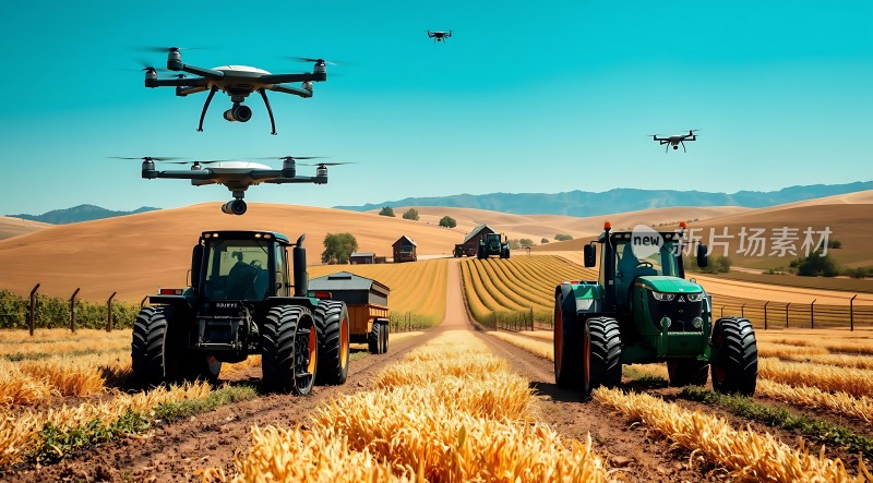 智慧农业无人机与拖拉机协同作业