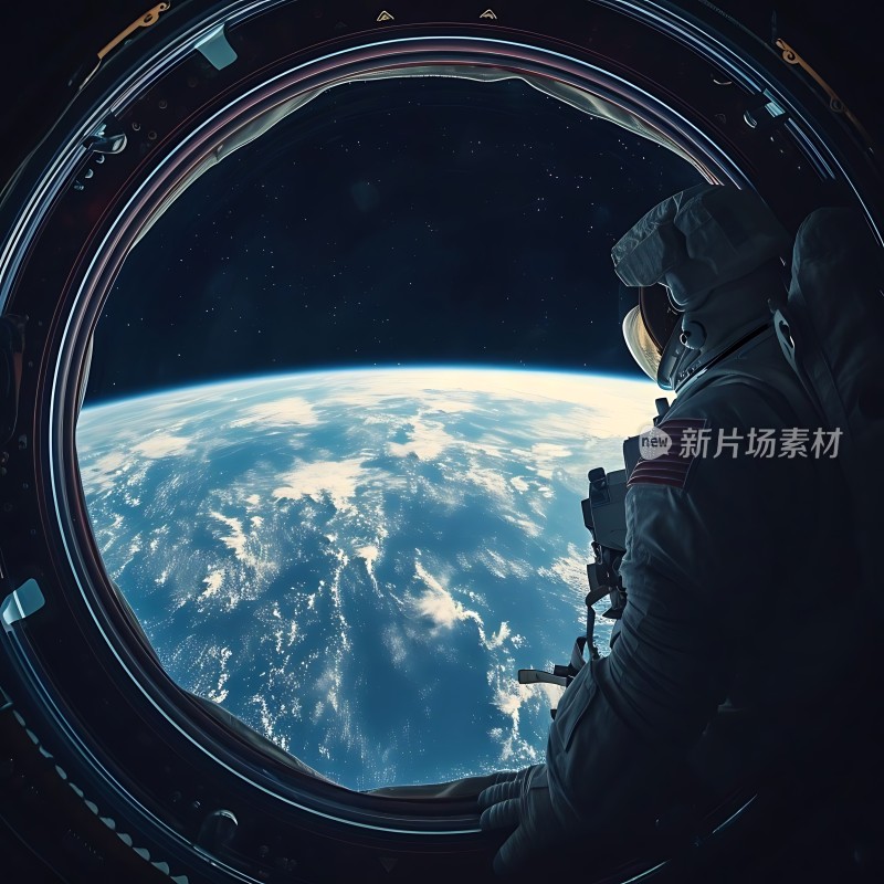 宇航员眺望地球