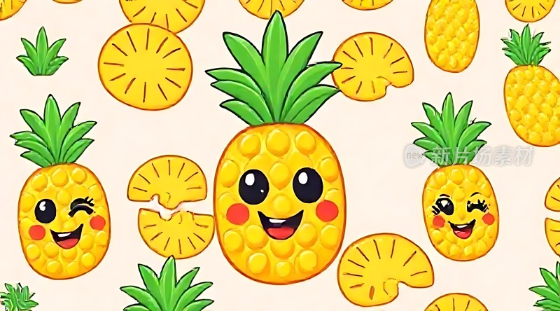 卡通菠萝图案