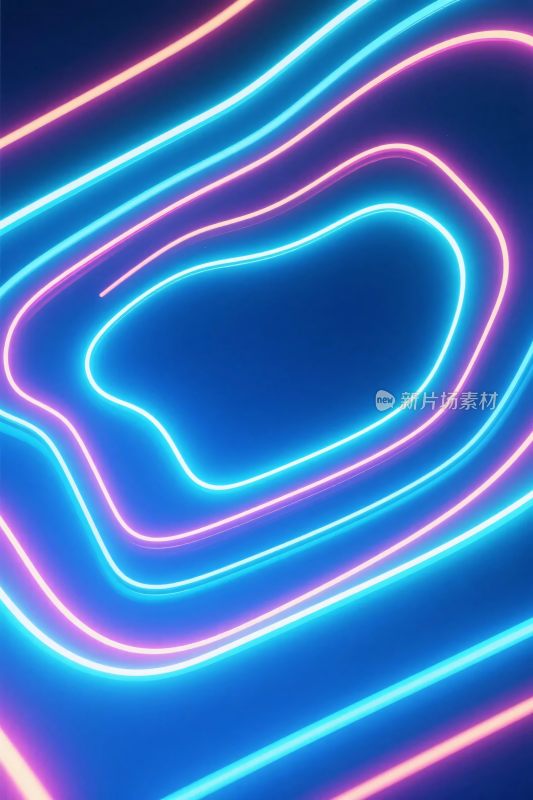 霓虹线条抽象插画