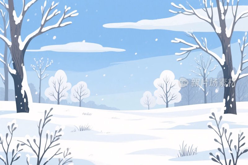 冬季雪景插画