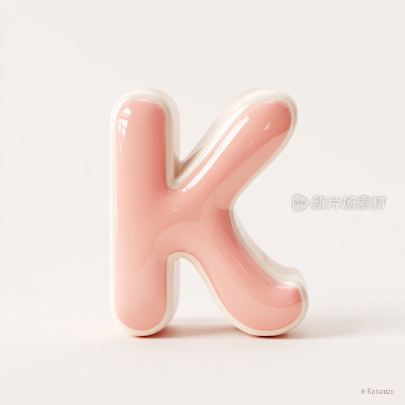 粉色陶瓷字母摆件