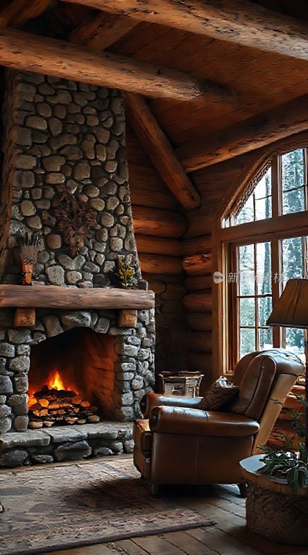 温馨木屋 fireplace