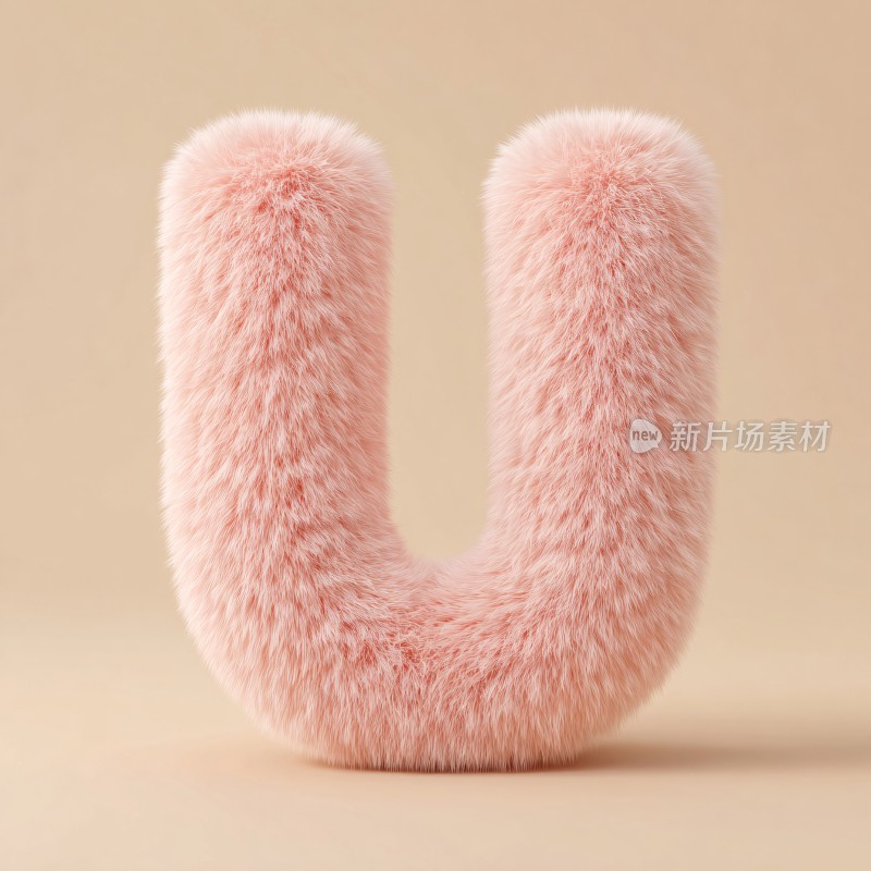 粉色毛绒字母摆件