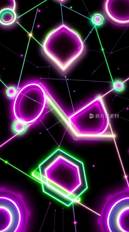 霓虹光影交错几何世界
