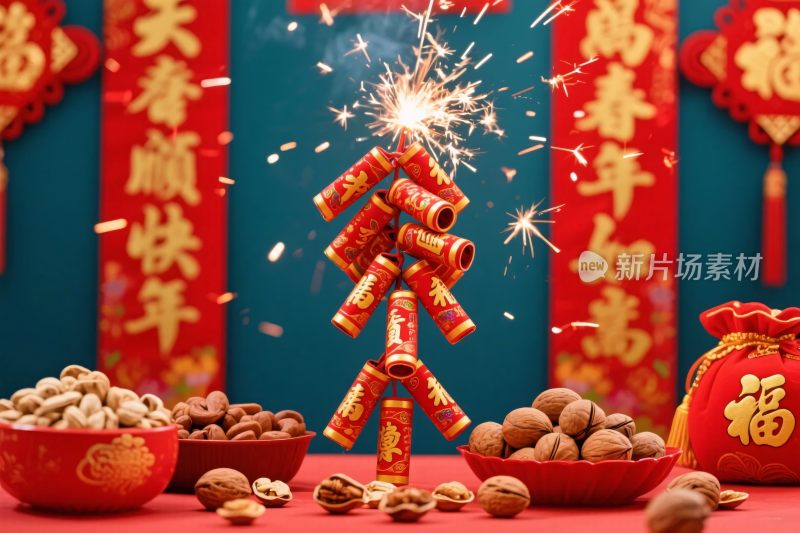 春节喜庆装饰场景