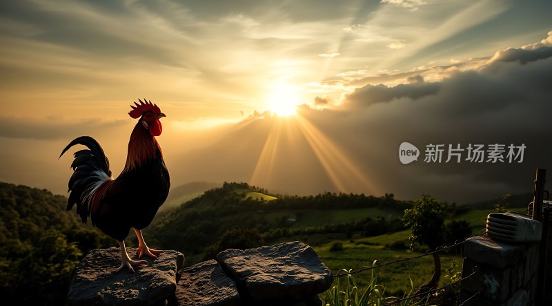 雄鸡报晓迎朝阳
