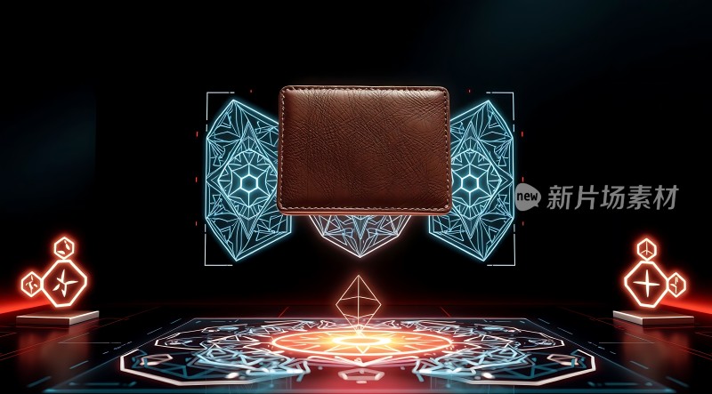 新片场素材科技感钱包展示