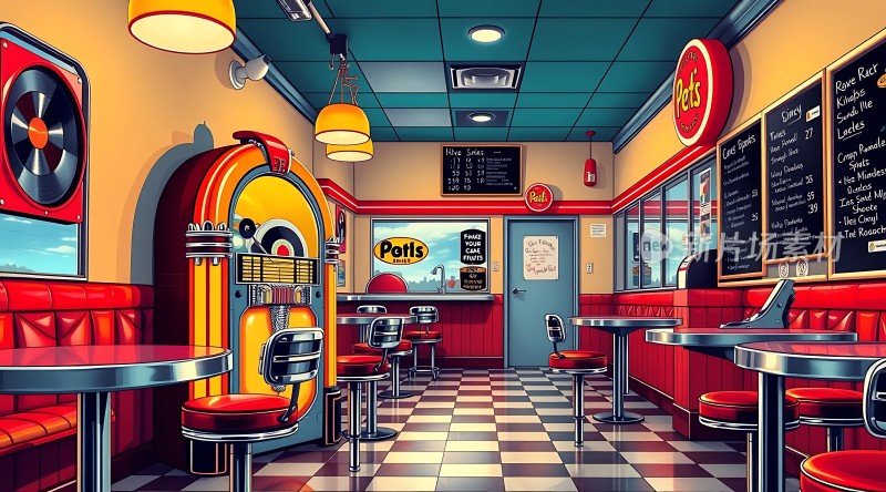 复古餐厅温馨场景