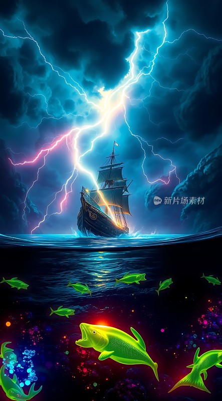 深海风暴下的神秘船队