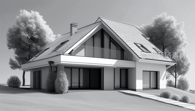 坡屋顶住宅图标