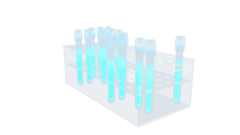 试管实验室器材 试验仪器科幻透明网格线框