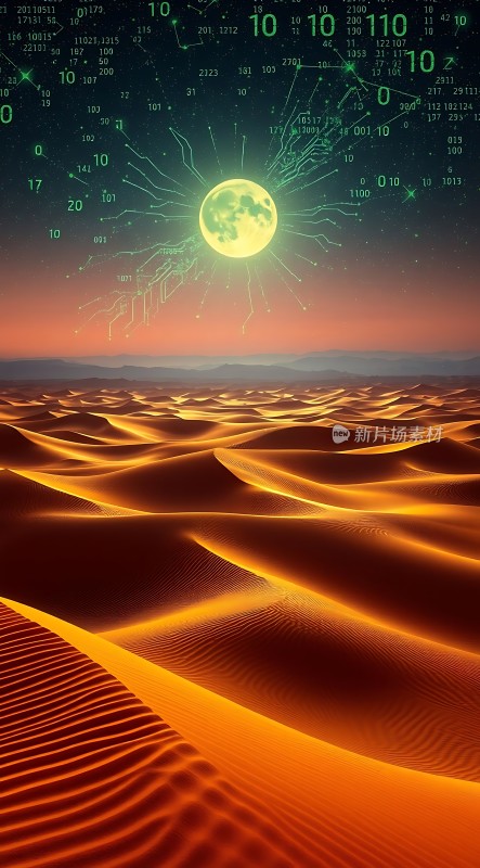 数字之月照耀金色沙漠