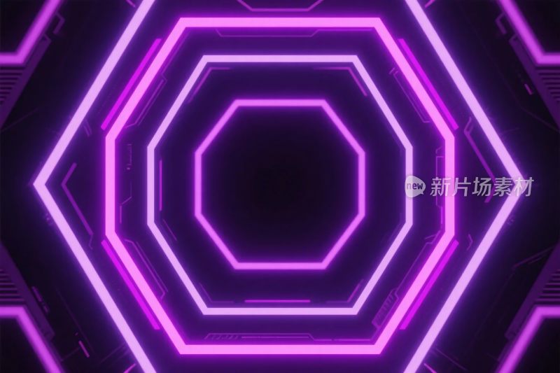 紫色霓虹环形光效