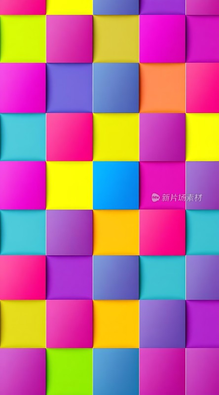 彩色方块拼接艺术