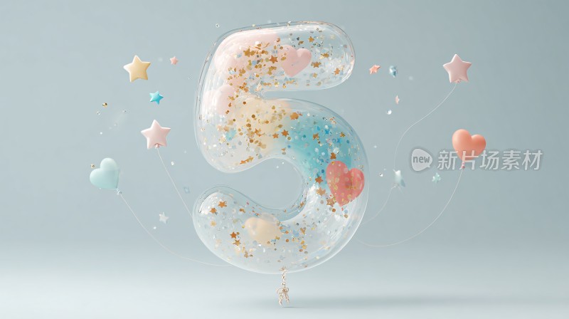 梦幻数字气球插画