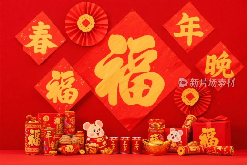 春节福字装饰场景